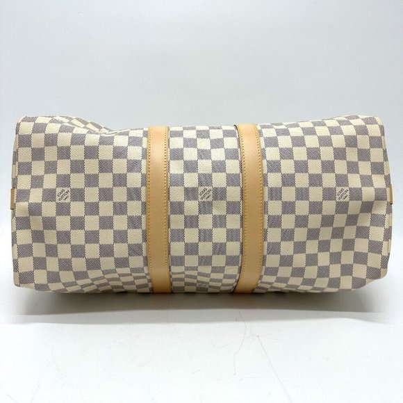 LOUIS VUITTON Damier Azur KeepallBandouliere 45 Duffle Bag Unused - Picture 7 of 16